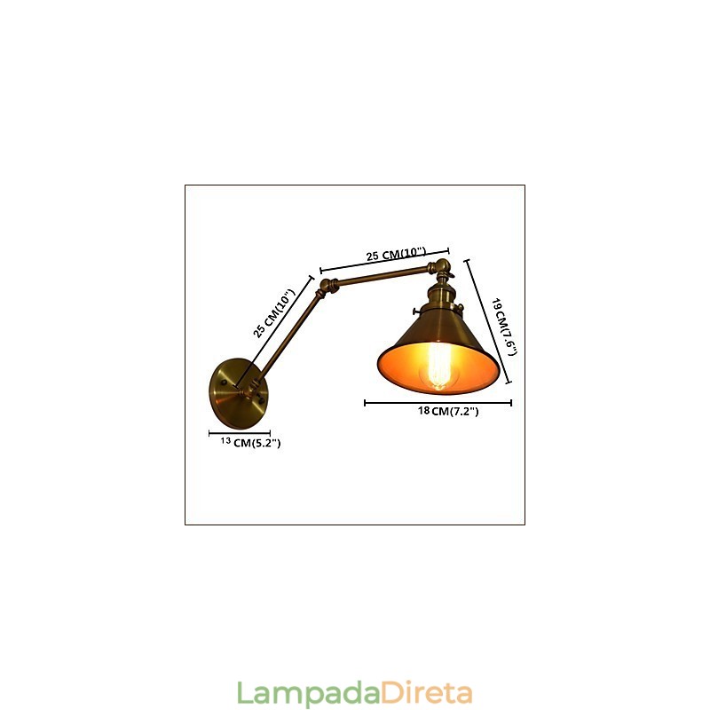 Luminária de parede Arandelas de parede Luminária de parede de ferro Lâmpada de parede sabre de luz preta muda na parede