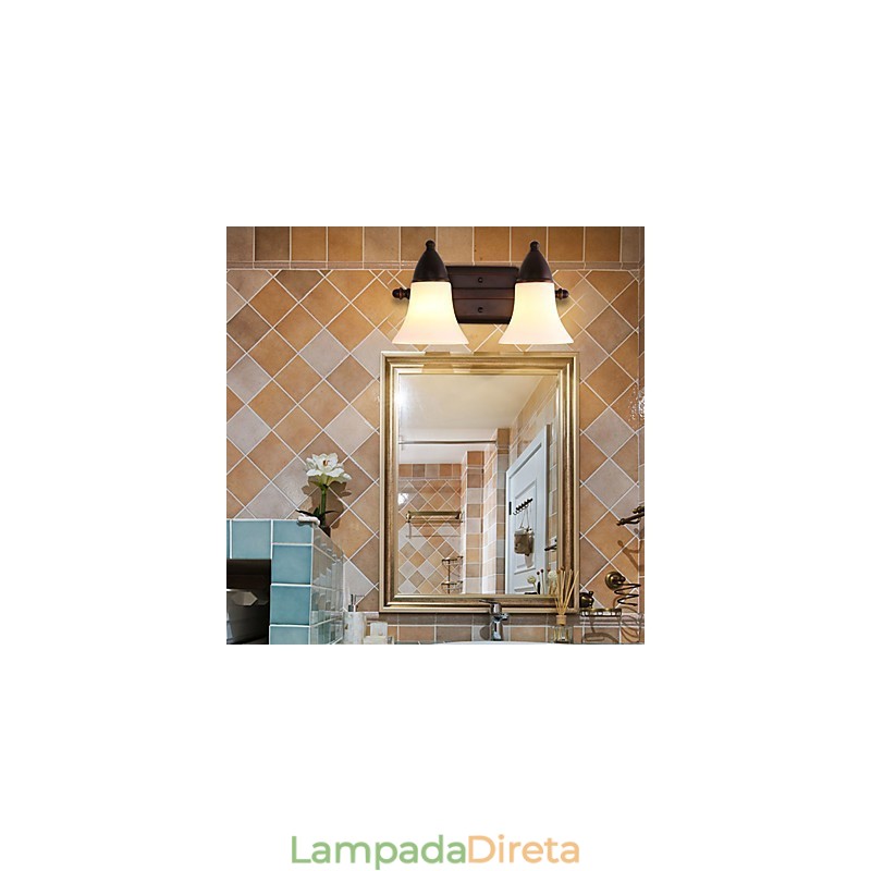 Acabamento em óxido preto rústico Lodge, recurso para proteção dos olhos, arandelas de parede com luz ambiente, luminária de parede