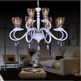 Lustre de cristal estilo europeu, individualidade, criativo, cisne, 12 luzes