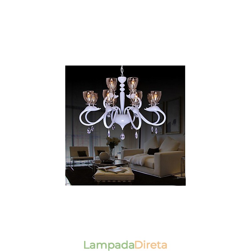 Lustre de cristal estilo europeu, individualidade, criativo, cisne, 12 luzes