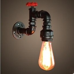 Pintura rústica de chalé para arandelas de parede com luz ambiente