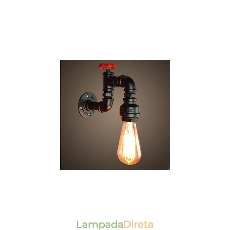 Pintura rústica de chalé para arandelas de parede com luz ambiente