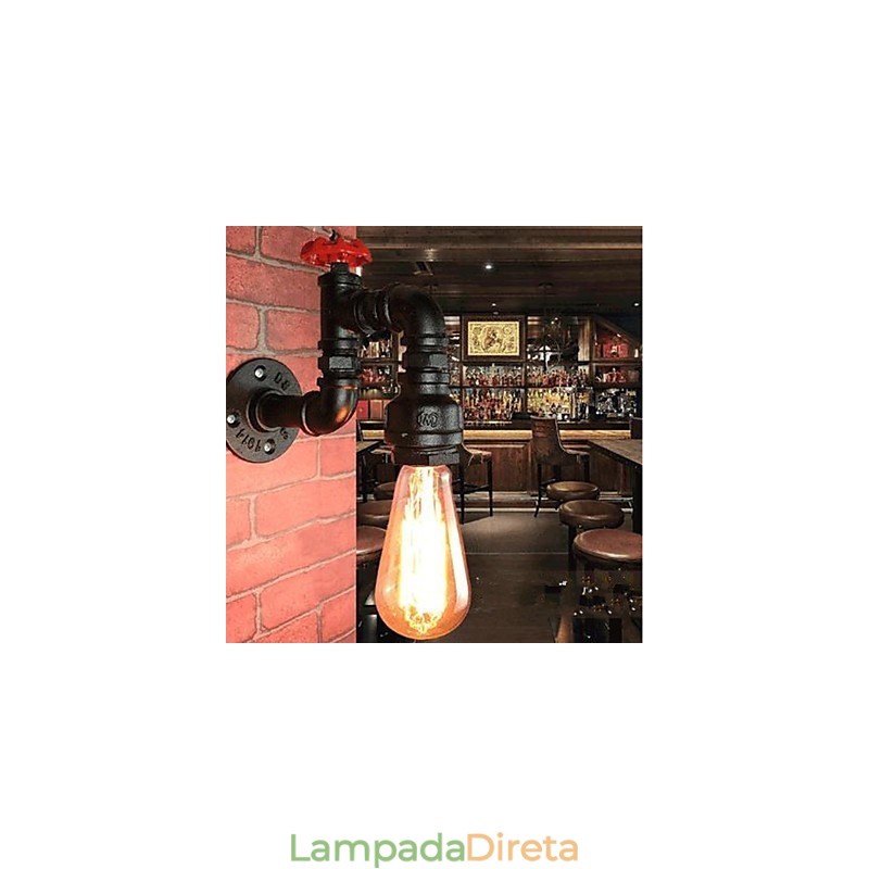Pintura rústica de chalé para arandelas de parede com luz ambiente