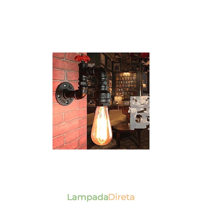 Pintura rústica de chalé para arandelas de parede com luz ambiente