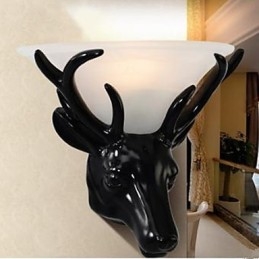Luminária de parede contemporânea e contraída com cabeça de veado, luminária de parede criativa para sala de estar e quarto