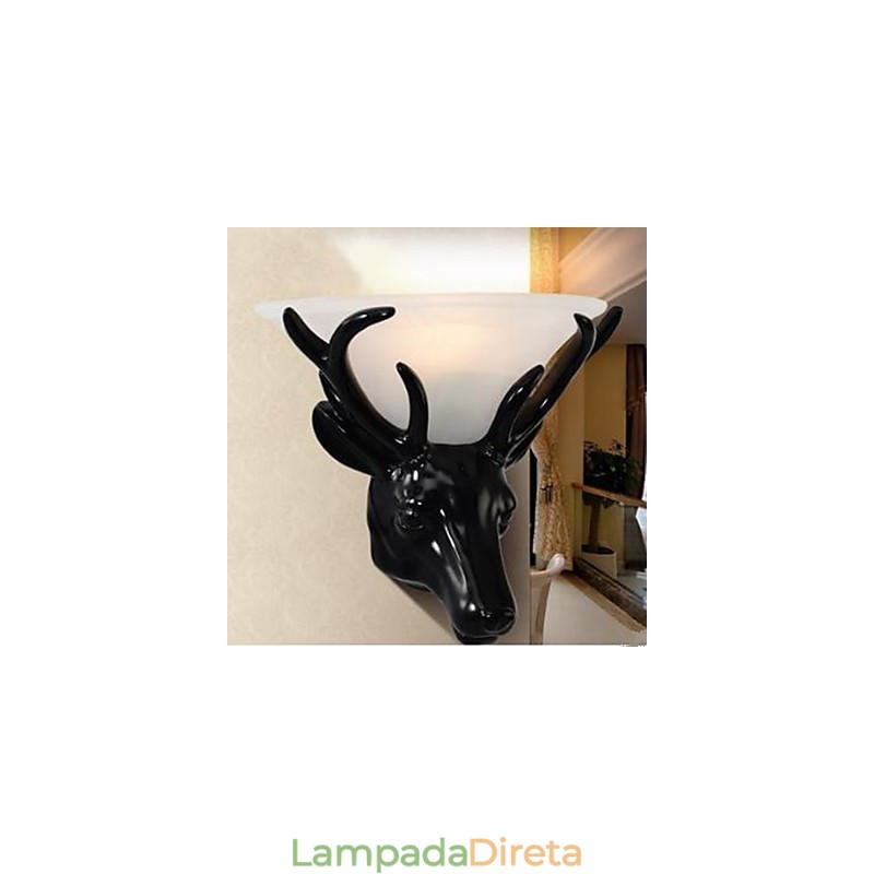 Luminária de parede contemporânea e contraída com cabeça de veado, luminária de parede criativa para sala de estar e quarto
