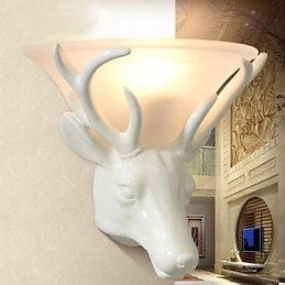 Luminária de parede contemporânea e contraída com cabeça de veado, luminária de parede criativa para sala de estar e quarto