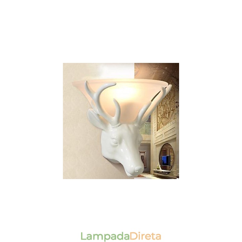 Luminária de parede contemporânea e contraída com cabeça de veado, luminária de parede criativa para sala de estar e quarto