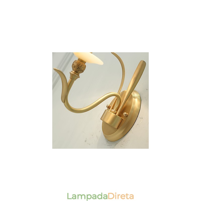 Simples Country Tradicional Clássico Latão Recurso para Mini Estilo Uplight Wall Sconces Luz de Parede