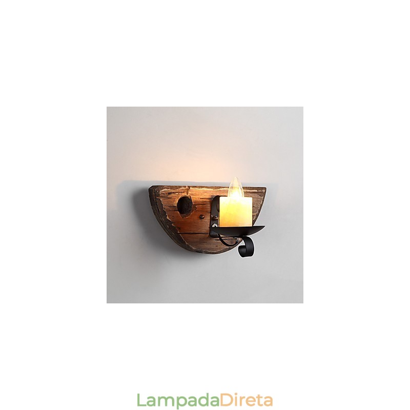 Pintura rústica de chalé para arandelas de parede estilo mini uplight, luminária de parede