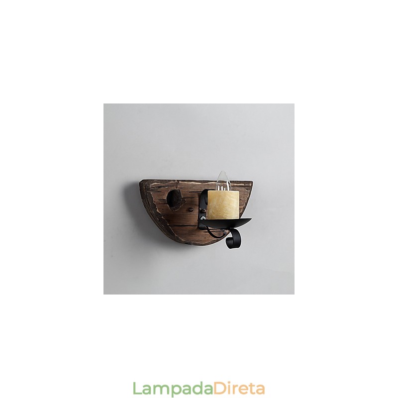Pintura rústica de chalé para arandelas de parede estilo mini uplight, luminária de parede