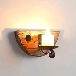 Pintura rústica de chalé para arandelas de parede estilo mini uplight, luminária de parede
