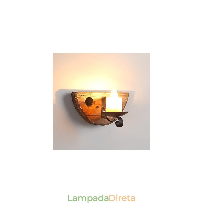 Pintura rústica de chalé para arandelas de parede estilo mini uplight, luminária de parede