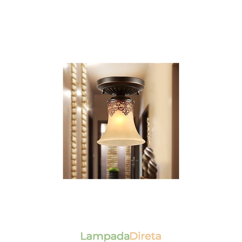 Lustre Pendente Luz Tradicional Clássico Rústico Lodge Vintage Retro Lanterna Jantar