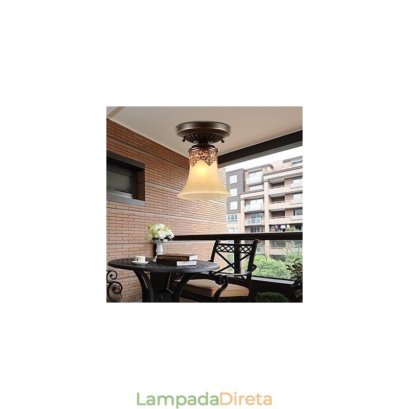 Lustre Pendente Luz Tradicional Clássico Rústico Lodge Vintage Retro Lanterna Jantar