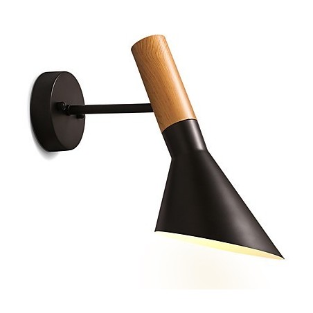 Luminárias de parede de metal com grão de madeira estilo norte da Europa, sala de estar, restaurante, ângulo de luz ajustável Luminárias de parede de metal com grão de madeira estilo norte da Europa, sala de estar, restaurante, ângulo de luz ajustável