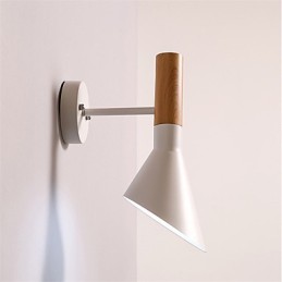 Luminárias de parede de metal com grão de madeira estilo norte da Europa, sala de estar, restaurante, ângulo de luz ajustável