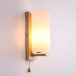 Novidade Country Feature para Mini Estilo Proteção para os olhos Luz ambiente Apliques de parede Luz de parede Log Wood Quarto Lâmpada de cabeceira