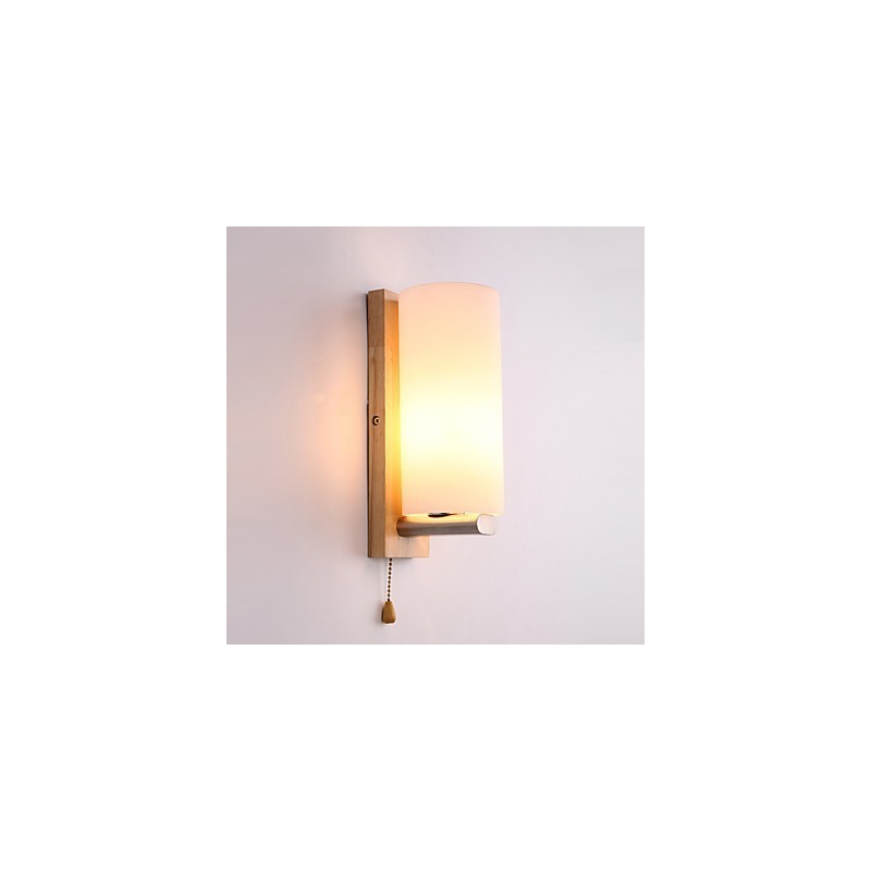 Novidade Country Feature para Mini Estilo Proteção para os olhos Luz ambiente Apliques de parede Luz de parede Log Wood Quarto Lâmpada de cabeceira