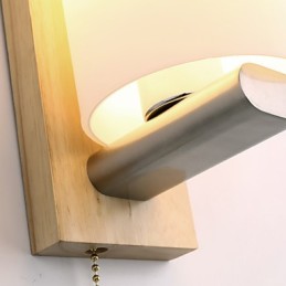 Novidade Country Feature para Mini Estilo Proteção para os olhos Luz ambiente Apliques de parede Luz de parede Log Wood Quarto Lâmpada de cabeceira