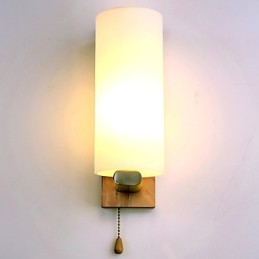 Novidade Country Feature para Mini Estilo Proteção para os olhos Luz ambiente Apliques de parede Luz de parede Log Wood Quarto Lâmpada de cabeceira