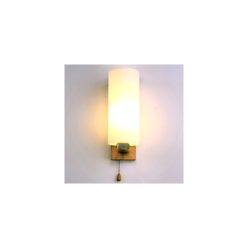 Novidade Country Feature para Mini Estilo Proteção para os olhos Luz ambiente Apliques de parede Luz de parede Log Wood Quarto Lâmpada de cabeceira