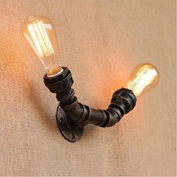 Nostalgia Simple Water Pipe Decorativo Pequeno Luminária de Parede Luz de Parede