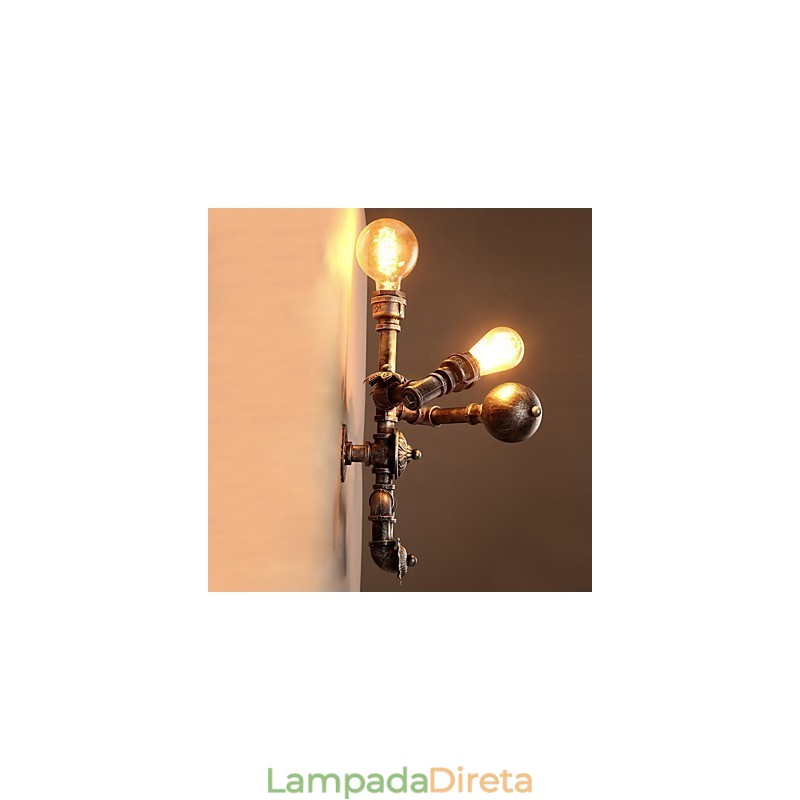 Luminárias de parede estilo industrial retrô loft cano de água design criativo robô metal restaurante café bares mesa de bar arandelas de parede