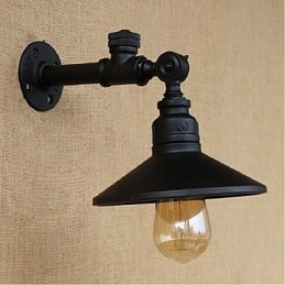 Pintura rústica de chalé para arandelas de parede com luz ambiente