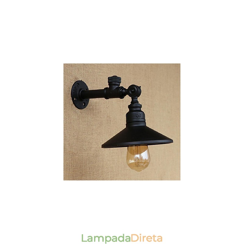 Pintura rústica de chalé para arandelas de parede com luz ambiente