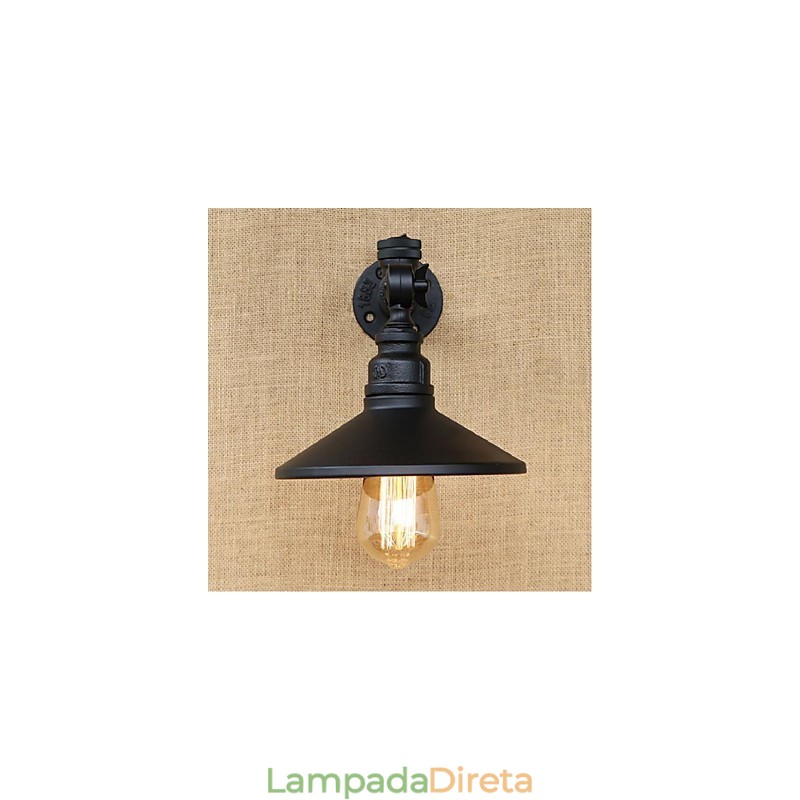 Pintura rústica de chalé para arandelas de parede com luz ambiente
