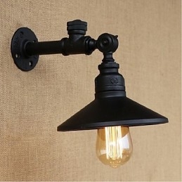 Pintura rústica de chalé para arandelas de parede com luz ambiente