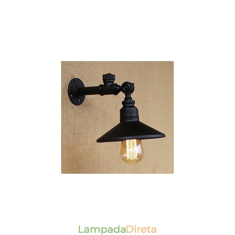 Pintura rústica de chalé para arandelas de parede com luz ambiente