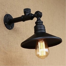 Pintura rústica de chalé para arandelas de parede com luz ambiente