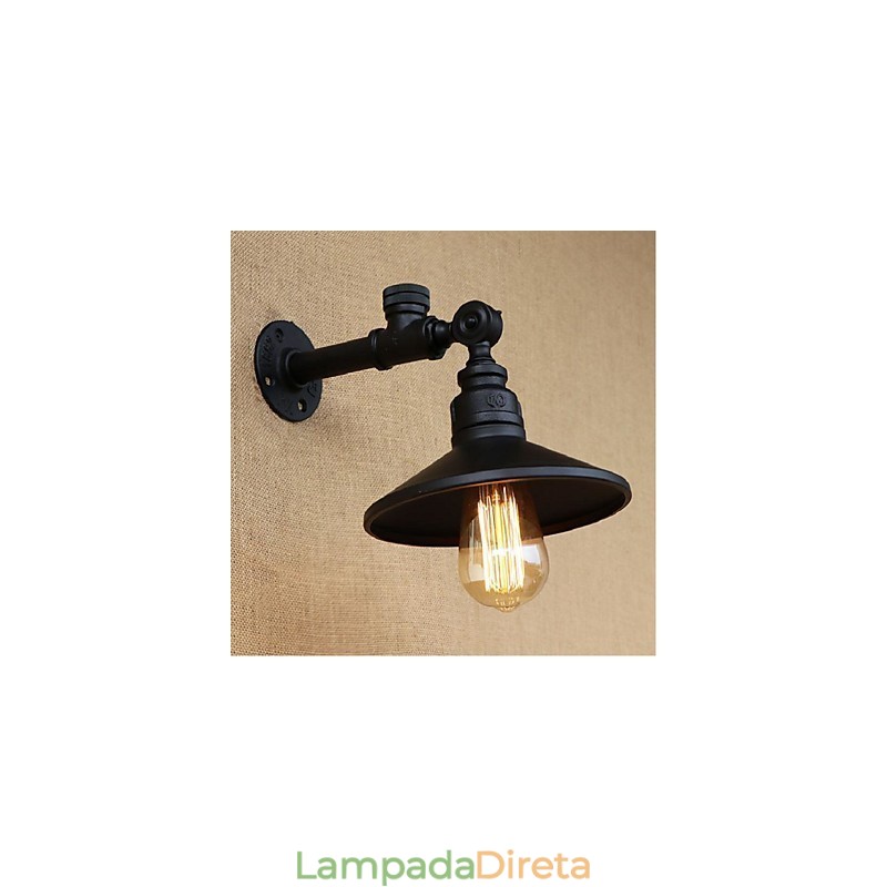 Pintura rústica de chalé para arandelas de parede com luz ambiente