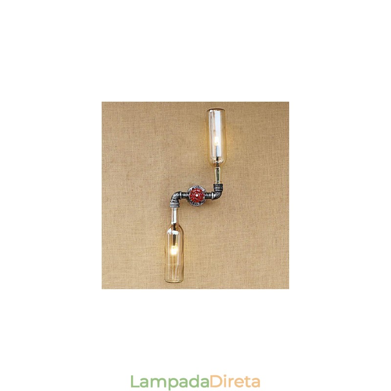 Luminária de parede rústica em latão para iluminação ambiente, luminária de parede âmbar