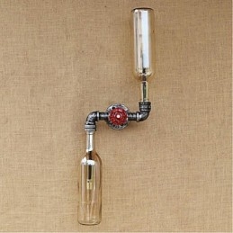 Luminária de parede rústica em latão para iluminação ambiente, luminária de parede âmbar
