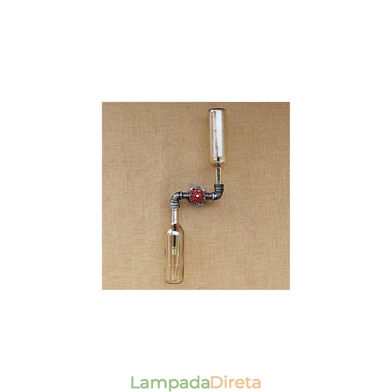 Luminária de parede rústica em latão para iluminação ambiente, luminária de parede âmbar