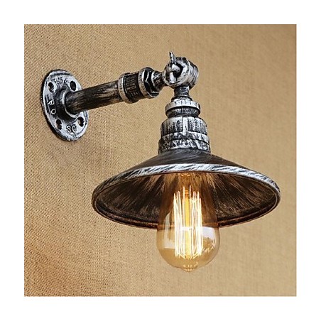 Luminária de parede estilo industrial nórdico com cano de água, luminária de parede prateada Luminária de parede estilo industrial nórdico com cano de água, luminária de parede prateada
