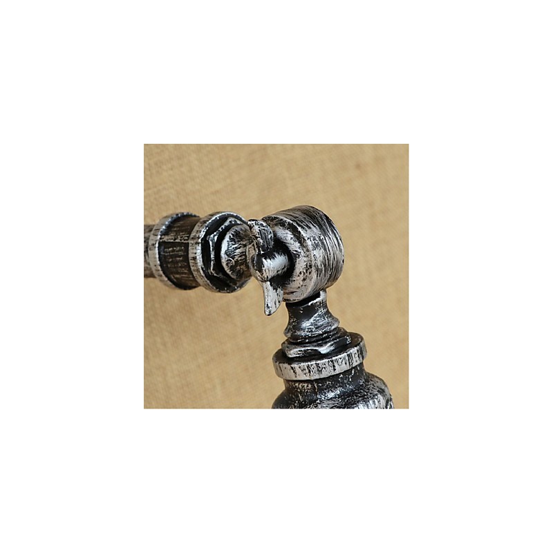 Luminária de parede estilo industrial nórdico com cano de água, luminária de parede prateada