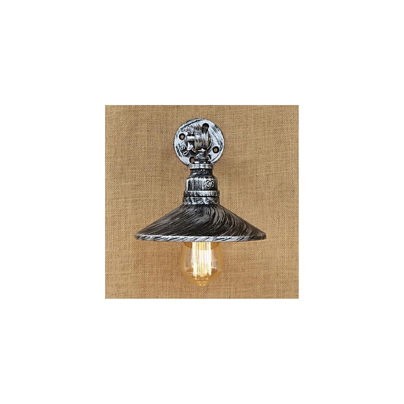 Luminária de parede estilo industrial nórdico com cano de água, luminária de parede prateada