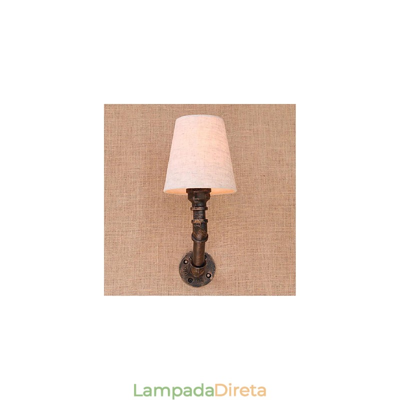 Luminária de parede rústica em latão para iluminação ambiente