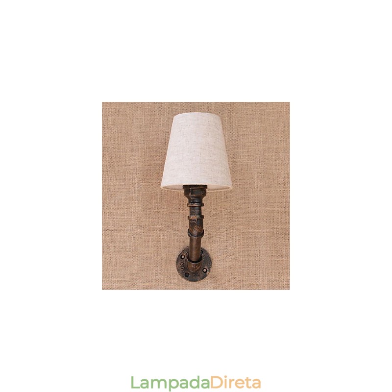 Luminária de parede rústica em latão para iluminação ambiente