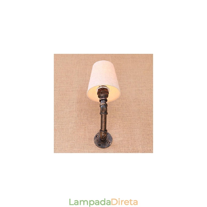 Luminária de parede rústica em latão para iluminação ambiente