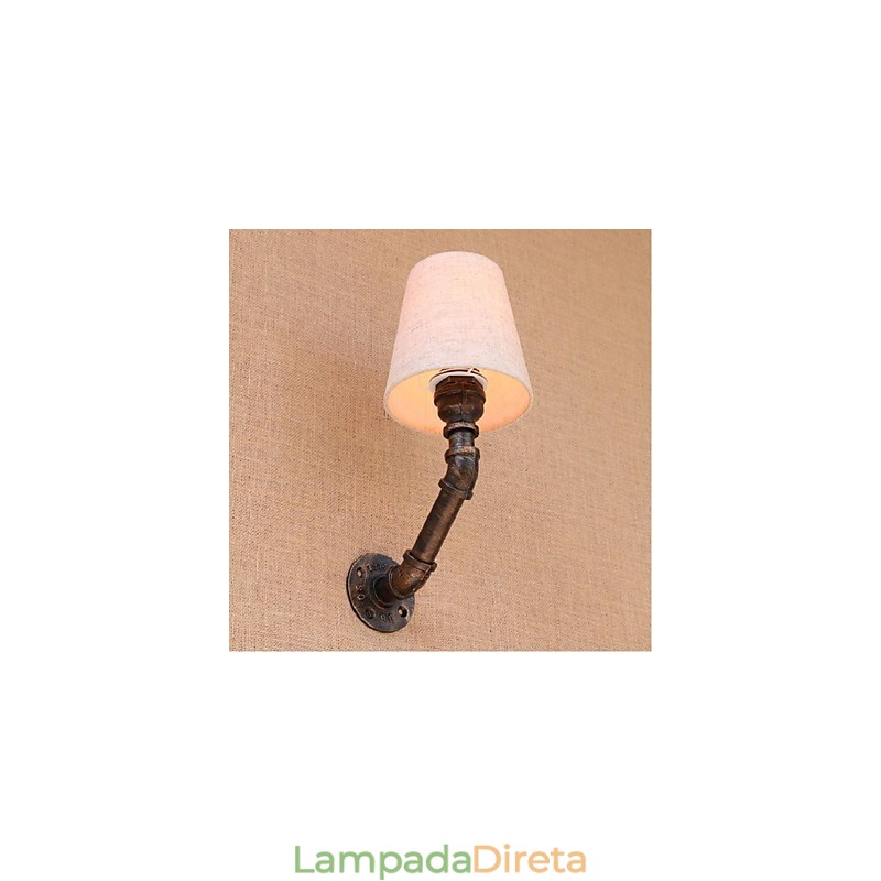 Luminária de parede rústica em latão para iluminação ambiente