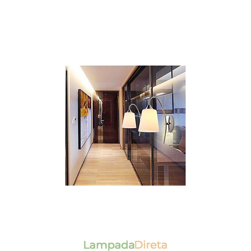 Luminária de parede moderna minimalista de vidro para cabeceira de corredor de hotel