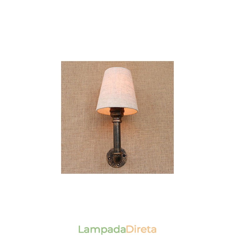 Luminária de parede rústica em latão para iluminação ambiente