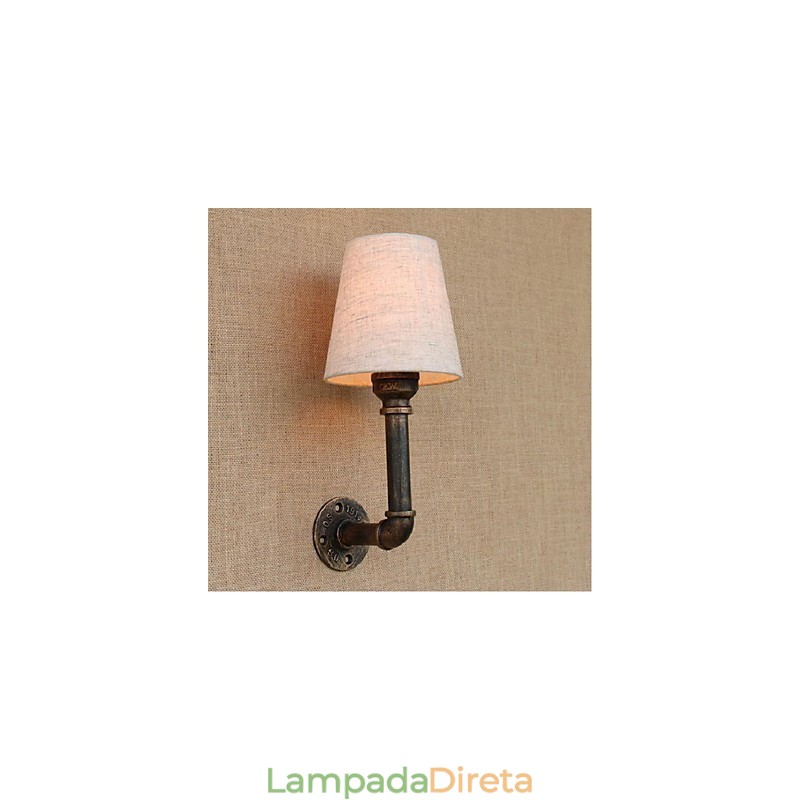 Luminária de parede rústica em latão para iluminação ambiente