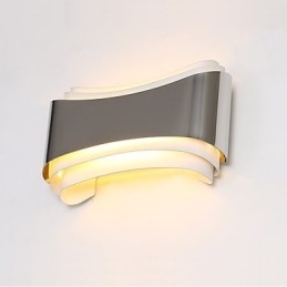 Recurso cromado moderno e contemporâneo integrado para arandelas de parede com luz ambiente