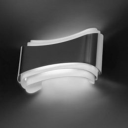 Recurso cromado moderno e contemporâneo integrado para arandelas de parede com luz ambiente
